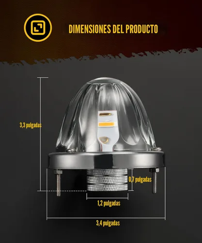 Vista 5 de Partsam 2 luces de cristal de sandía [patentadas] con lente transparente ámbar LED de marcador lateral luces intermitentes con bisel de repuesto
