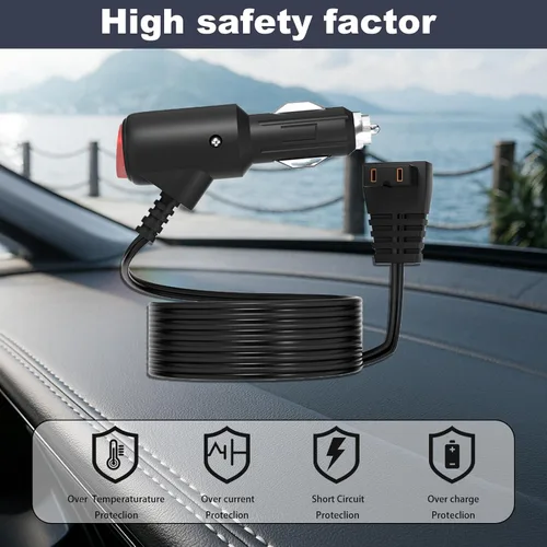 Vista 5 de Cargador de coche para refrigerador de coche compatible con Alpicool, Bodega, Euhomy, BougeRV, ARB, ICECO, Setpower, JoyTutus cable de alimentación