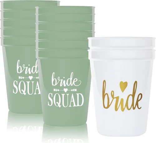 Vista 7 de PartyGifts&beyond Vasos de plástico para despedida de soltera, paquete de 13 tazas de plástico para dama de honor, despedida de soltera, decoración