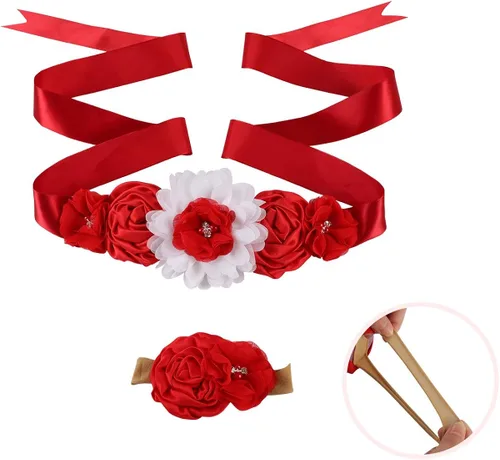 Vista 4 de Hosukko - Vestidos para mí y mamá, cinturón y diadema (bolsillos laterales).