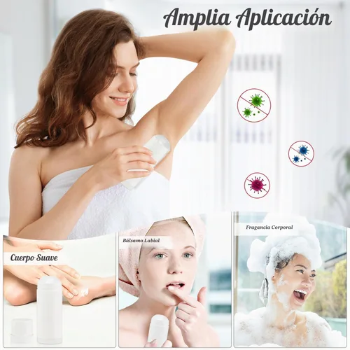 Vista 6 de Recipientes de desodorante blanco de 2.0 fl oz/2 oz botella de llenado de plástico para desodorante recargable en barra para crayón bálsamo labial