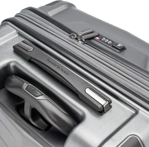 Vista 4 de Traveler's Choice Silverwood II Hardside Expandable Spinner, Gray-Out of Stock, 30" Checked Luggage