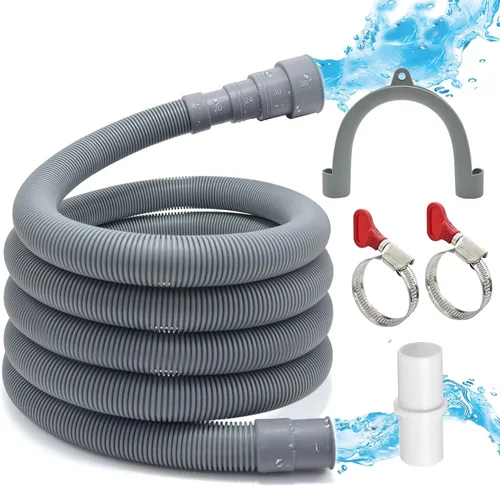 Vista 9 de TTFLEX Manguera universal de drenaje para lavadora, kit de extensión de manguera de drenaje para lavadora con 1 adaptador de extensión y 2