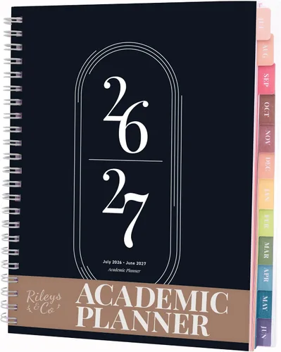 Vista 12 de Rileys - Agenda académica 2026-2027, agenda diaria, semanal y mensual, julio de 2026 a junio de 2027, páginas de notas para estudiantes