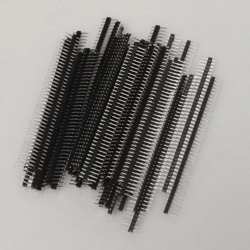 Vista 6 de 60 piezas Breakaway Pin Header, 40 pines 0.100 in recto solo fila macho conector de cabeza de pin para Arduino Prototipo Shield