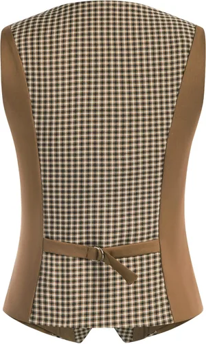 Vista 2 de Belle Poque Chaleco de doble botonadura para mujer, con cuello de solapa vintage, con 2 bolsillos