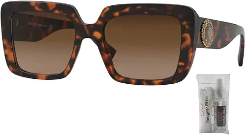 Vista 2 de Versace VE4384B Square Sunglasses for Women + BUNDLE with Designer iWear Eyewear Care Kit