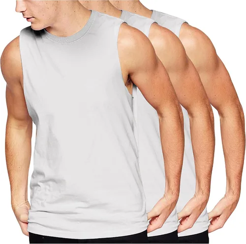 Vista 14 de Hat and Beyond Mens Active Muscle Tank Top Athletic Boxing Gym Workout Shirts 1TA01_negro