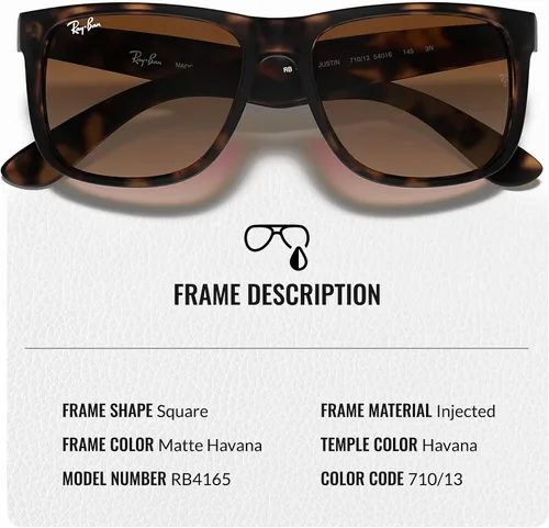Vista 29 de Ray-Ban RB4165 JUSTIN CLASSIC - Gafas de sol de forma cuadrada con kit oficial de gafas