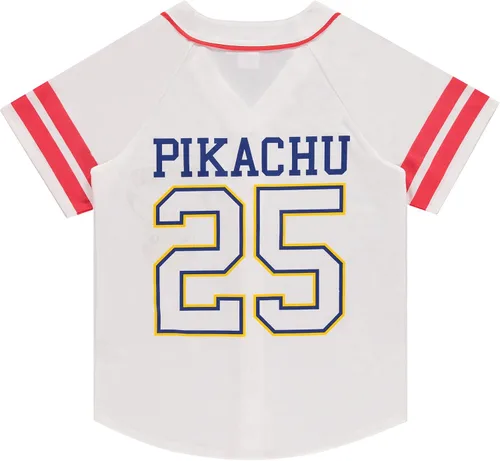 Vista 2 de Pokemon Camiseta de béisbol Pikachu para mujer, con botones y malla de pokeball Ash Pikachu, Charizard, con botones