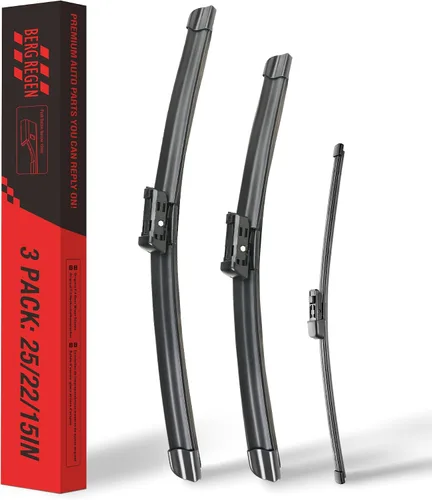 Vista 13 de BERG REGEN Escobillas limpiaparabrisas de 15"+15" con escobilla trasera de 13" - Juego de repuesto automotriz para Jeep Wrangler JK 2008 2009 2010