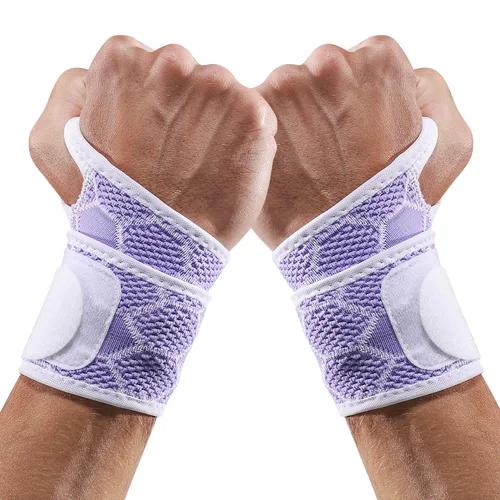 Vista 16 de Muñequera deportiva delgada, muñequera para alivio del túnel carpiano, soporte de muñeca de compresión sin neopreno para entrenamiento, muñequeras