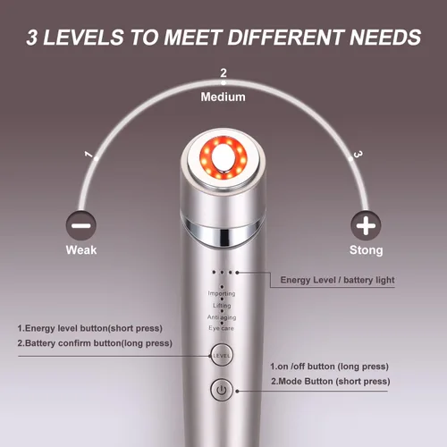 Vista 3 de Máquinas faciales de alta frecuencia, 4 en 1 dispositivo facial de la fotontherapy de la luz de la microcorriente del Massager para la cara