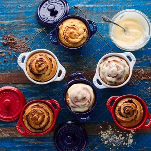 Vista 5 de STAUB Cerámica Horno holandés 3 piezas Mini Round Cocotte, Cereza