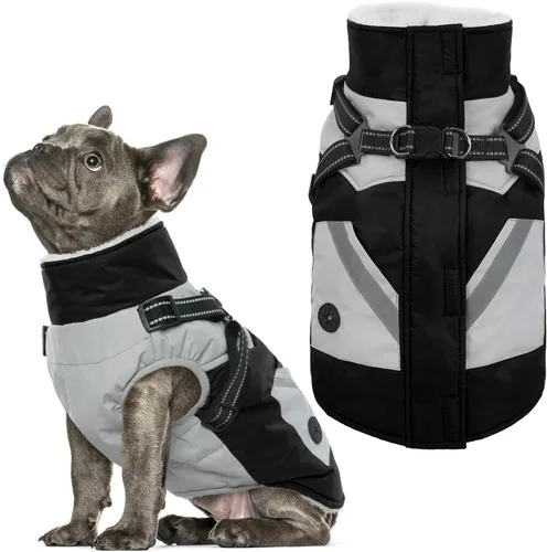 Vista 21 de IECOii Abrigos para perros pequeños, arnés de invierno con cremallera, color verde, talla XS, cálido abrigo de invierno para perros pequeños