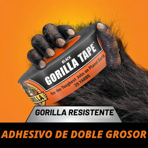 Vista 2 de Gorilla Cinta de Conducto, Cinta Negra, 1.88" x 35 yardas (Paquete de 2) - Resistente y Resistente a la Intemperie para Interiores o Exteriores