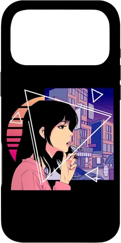 Vista 22 de Retro 80's Japanese Lofi Vaporwave Aesthetic Sad Anime Girl Case for iPhone 17