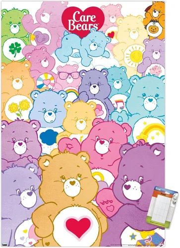Vista 14 de Trends International Care Bears - Póster de pared de grupo, 14.72 x 22.37 pulgadas, versión enmarcada de madera de granero