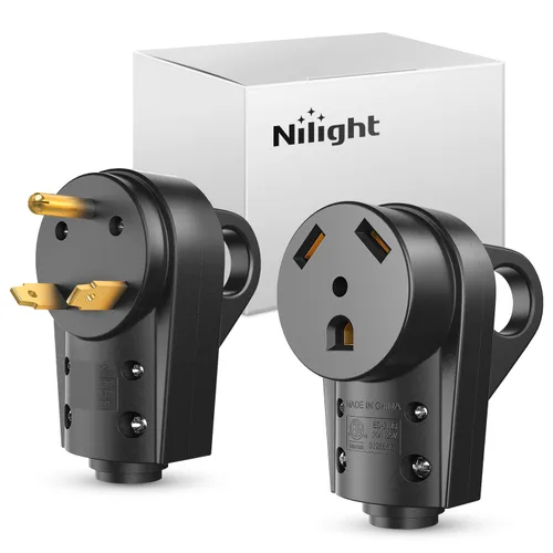 Vista 17 de Nilight Receptáculo de Repuesto para RV de 30 Amperios Toma Hembra Resistente de 125 Voltios con Mango Listado por ETL Enchufe NEMA TT-30R para RVs