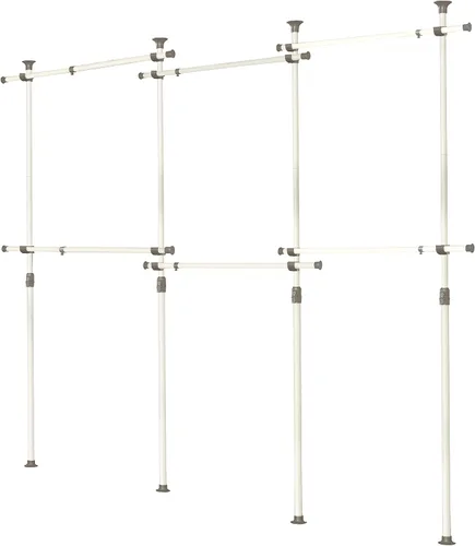 Vista 5 de PRINCE HANGER Rack Heavy Duty One Touch System Load 1,056LBS Percheros de ropa para colgar ropa Armario de metal Barra de tensión de ropa