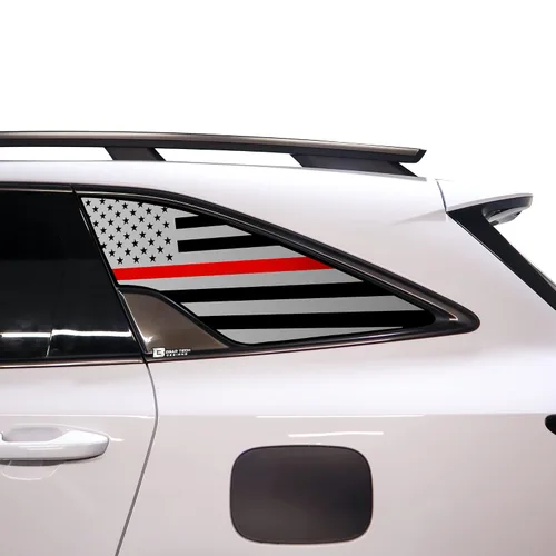 Vista 7 de BOGAR TECH DESIGNS Calcomanía de vinilo precortada con la bandera estadounidense de un cuarto de ventana, compatible con Kia Sorento 2021-2025, Negro