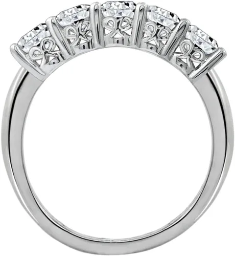 Vista 8 de Amazon Essentials Anillo de plata de ley de cinco piedras con circonita cúbica de corte redondo Infinite Elements (anteriormente colección Amazon)