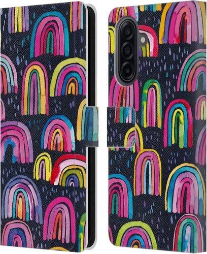Vista 96 de Head Case Designs Officially Licensed Ninola Brushstrokes Black Summer Patterns Leather Wallet Case Compatible with Samsung Galaxy A07 4G