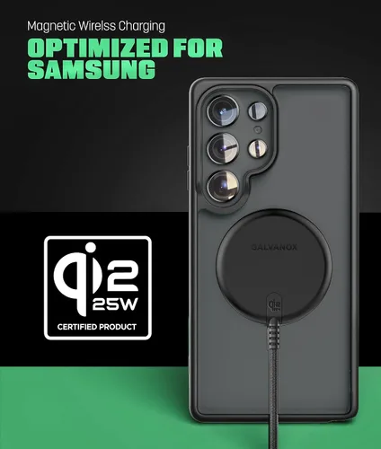 Vista 4 de Galvanox Qi2.2 - Cargador inalámbrico magnético de 25 W certificado para Samsung (paquete de 2), carga rápida 2.0 para modelos Galaxy S25, S26