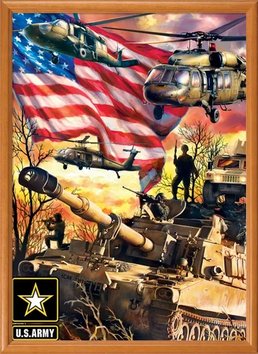 Vista 4 de MasterPieces US Army Firepower - Rompecabezas de 1000 piezas con obras de arte vibrantes y piezas duraderas, divertida actividad familiar, desafío