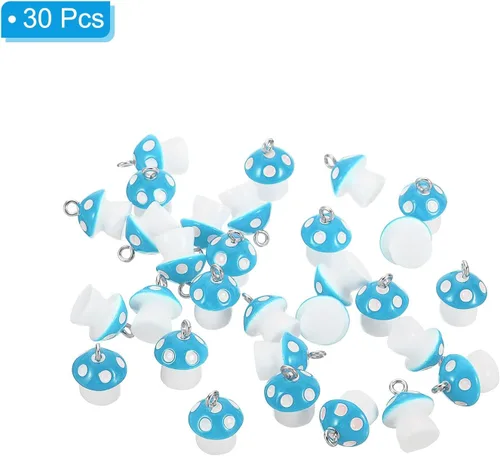 Vista 3 de PATIKIL 30 piezas de dije de hongo, mini dije de hongo, resina a granel, lindo para hacer joyas, pulseras, aretes, collares