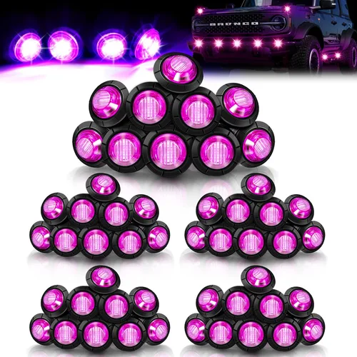 Vista 8 de 50 luces LED redondas de 3/4 para remolque, luces LED delanteras y traseras de 12 V, luces de remolque impermeables para camión, automóvil, autobús