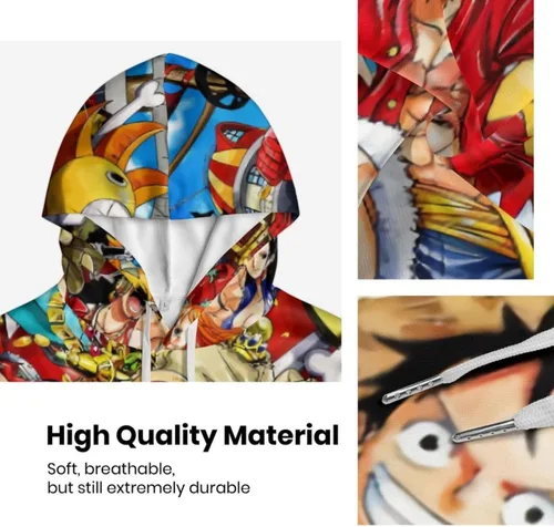 Vista 4 de EAZAMIOS Sudadera unisex con capucha unisex para jóvenes y adultos, para hombres y mujeres, ropa deportiva Luffy Anime Novedad