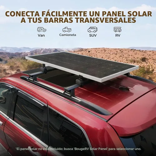 Vista 2 de Kit de montaje en cangrejo para panel solar BougeRV para autos con barras transversales, abrazaderas de techo para portaequipajes se ajusta a