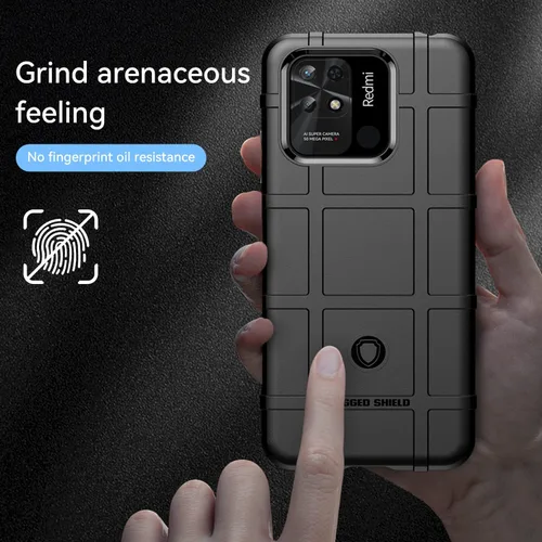 Vista 3 de CCSmall Funda para Xiaomi Redmi 10A Resistente Protección A Prueba De Golpes HD Negro
