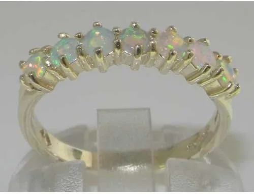 Vista 3 de Anillo de eternidad de plata de ley 925 con ópalo auténtico para mujer