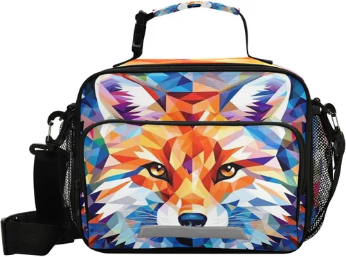 Vista 30 de Vangogh - Lonchera para niños con diseño de noche estrellada, organizador de doble aislamiento, impermeable y reutilizable, bolsa de comida