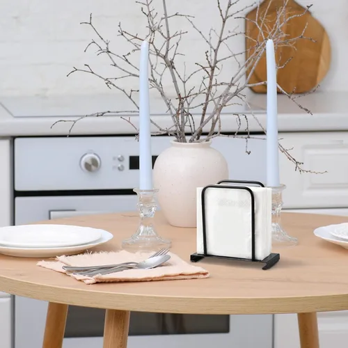 Vista 2 de Servilletero, moderno soporte para servilletas de papel de pie para cocina, mesa de comedor, almacenamiento de servilletas de metal para todas
