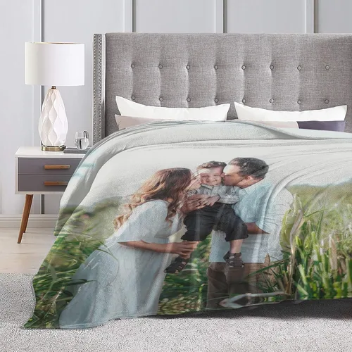Vista 5 de Manta personalizada con fotos, texto, mantas personalizadas para adultos y niños, manta personalizada con imágenes para amor, boda, cumpleaños