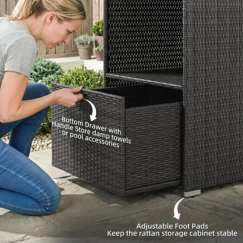Vista 6 de Outsunny Valet - Toallero impermeable para bañera de hidromasaje, color Marrón Oscuro