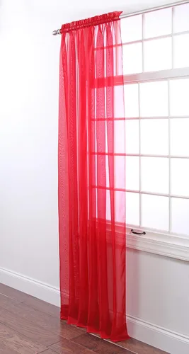 Vista 80 de Stylemaster Elegance Cenefa recta de gasa transparente, 60 x 14 pulgadas, color dorado