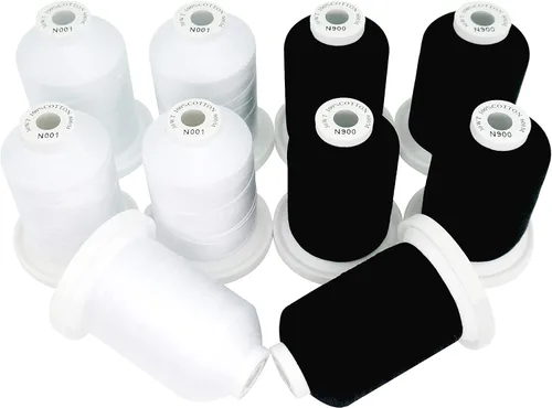 Vista 15 de New brothread - 18 opciones - Hilos de algodón 100% mercerizado multiusos 50S/3 600M (660Y) cada carrete para acolchado, serger, costura y bordado