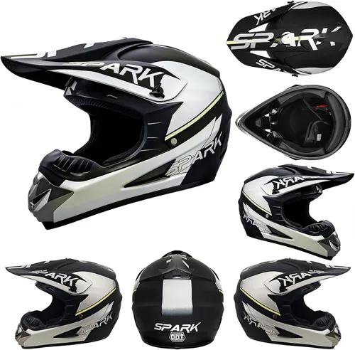 Vista 3 de Youth Dirt Bike ATV Off Road Motorcycle Helmets DOT Approved Plateado