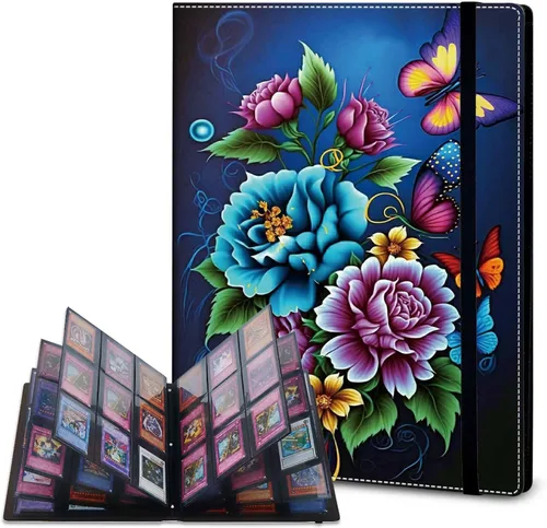 Vista 11 de Rossy Carpeta de tarjetas con 4 bolsillos, carpeta de tarjetas intercambiables, álbum de colección de tarjetas, para 160 tarjetas de carga lateral