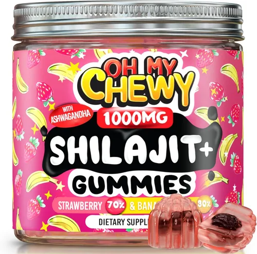 Vista 8 de OH MY CHEWY Gomitas puras de Shilajit del Himalaya, resina de grado dorado de alta potencia, refuerzo de energía y apoyo inmunológico para hombres