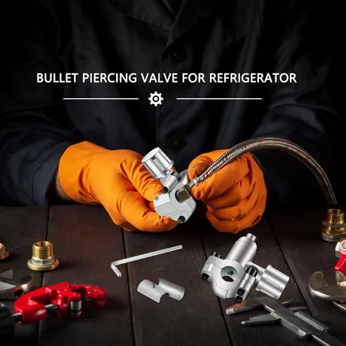 Vista 6 de 15 piezas de válvula perforadora de bala BPV-31 Kits de válvula refrigerante puede grifo válvula ajustable compatible 1/4 5/16 3/8 pulgadas