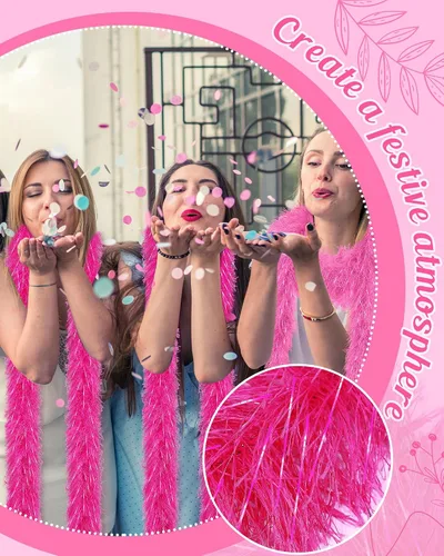 Vista 6 de Jexine Boas de plumas artificiales esponjosas, 8 piezas, decoración para disfraz de boda, suministros de fiesta de té