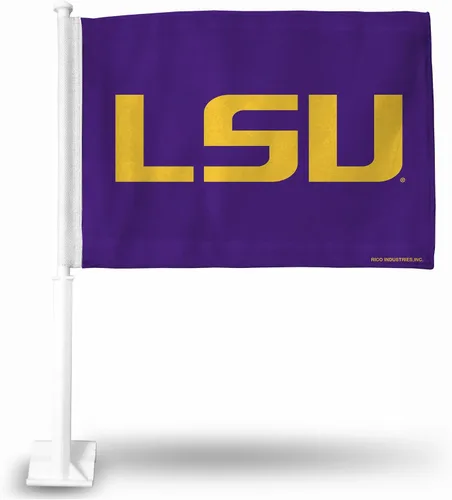Vista 34 de Rico Industries Bandera de coche de doble cara de la NCAA, gran accesorio para automóvil