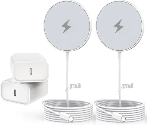 Vista 9 de Magnetic iPhone Wireless Charger 15W Mag Safe Fast Wireless Charger Pad 3FT [Apple MFi Certified] 2Pack Wireless Mag Charging Compatible with