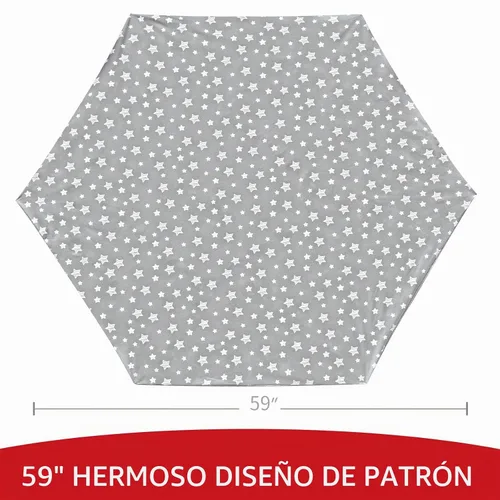 Vista 5 de Funda para tapete de juego para bebé (solo cubierta) compatible con tapete POP 'N GO Protector hexagonal antideslizante e impermeable