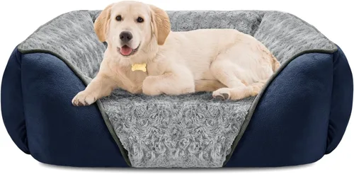 Vista 42 de INVENHO Cama para perros pequeños para perros medianos a grandes, rectangular, ortopédica, suave, relajante, duradera, con parte inferior
